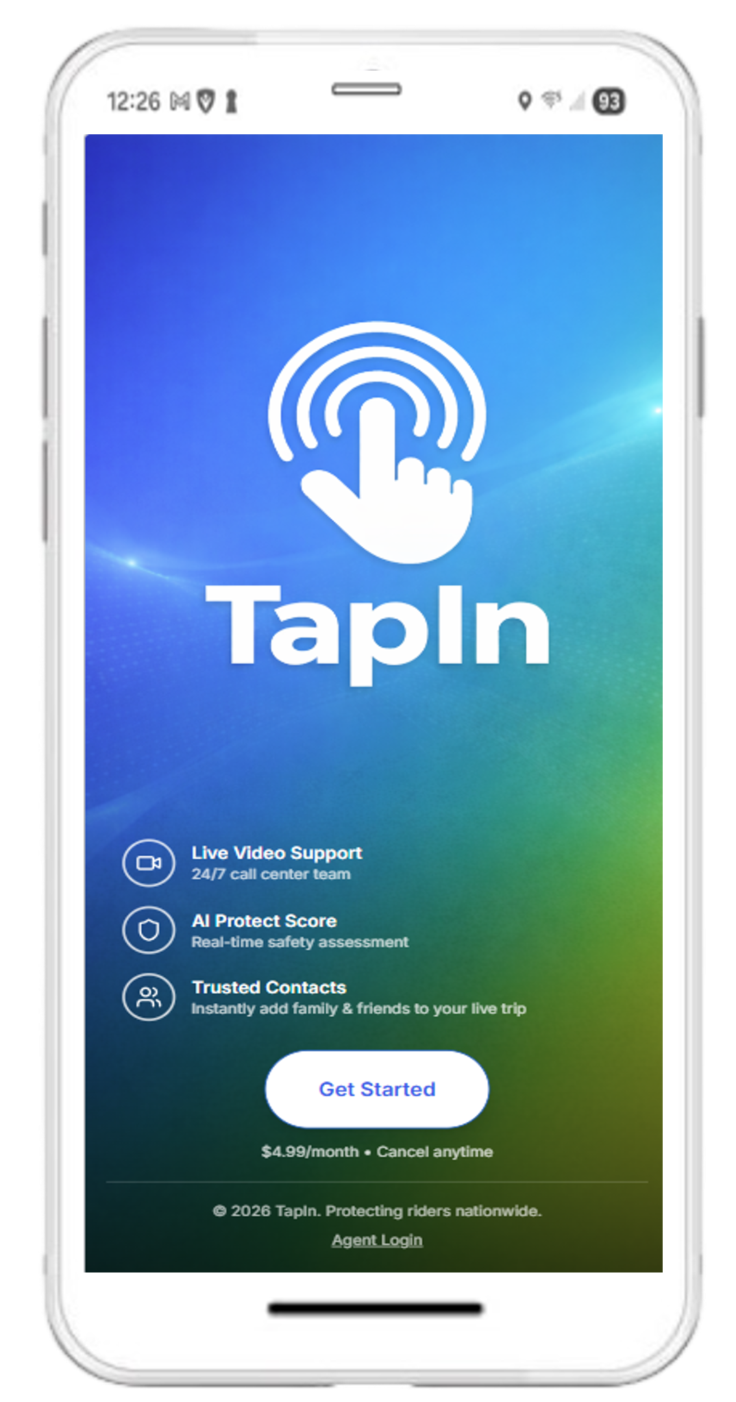 TapIn app on phone